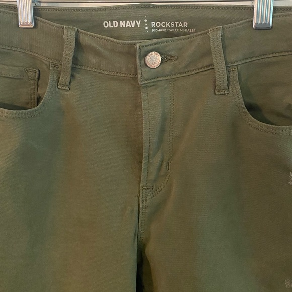 Old Navy Rockstar Size 10 Green Jeans - Picture 3 of 5